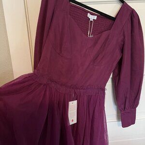 Ivy City Co Florence Dress in Wine